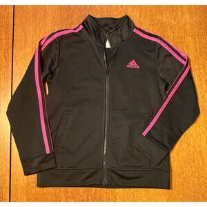 Girls Size 10/12 Adidas Jacket - black & pink